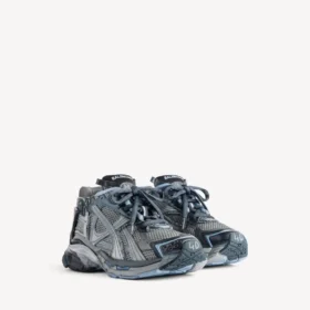 Runner-sneaker for menn i grå/marineblå/lyseblå