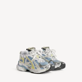 Runner-sneakers for kvinner i blått/gult/hvitt
