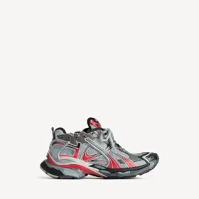 Runner-sneakers for menn i grå/rød/svart