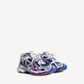 Runner-sneakers for menn i marineblå/rød/grå