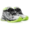 Runner Sneakers «White Black and Neon Yellow Mesh and Nylon» 677403W3RBP1093