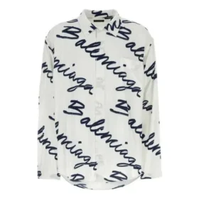 Scribble Logo kortærmet minimalistisk skjorte «White Navy» 681812TOLE99167
