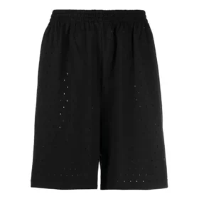 Shorts med perforert elastisk linning «Black» 674591TMVD41000
