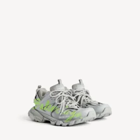 Signatur-sneaker for menn i grått/neongult
