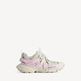 Signatur-track-sneaker for kvinner i beige/rosa