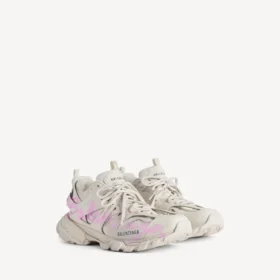 Signatur-track-sneaker for kvinner i beige/rosa