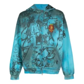 Skater-hettegenser med glidelås, medium passform «Blue Sky» 744457TOVA84900