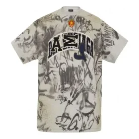 Skater-T-skjorte med graffiti «Heather Grey» 739028TOVA71300
