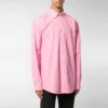 Skjorte i bomullspoplin med logo på ryggen «Pink» 556878TEM095630