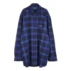 Skjorte i rutete bomullstwill «Blue» 625548T1M194450