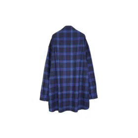 Skjorte i rutete bomullstwill «Blue» 625548T1M194450