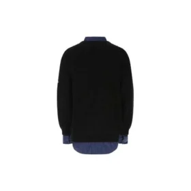 Skjorte-inspirert lagdelt genser «Black» 675268T32151000