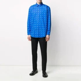 Skjorte med logo overalt «Blue White» 534333TBL967560