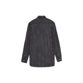 Skjorte med logo på brystet, nålestripet logo og knapper «Black» 583989TGM041070