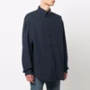 Skjorte med logo på kragen, lange ermer og knapper «Navy» 671586TYB184100