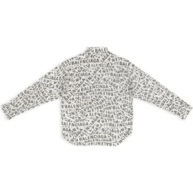 Skjorte med logo-striper over hele og stor passform «Grey» 662983TML201240