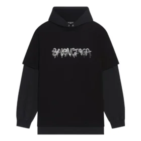 Slime T-skjorte med hette og doble lange ermer «Svart» 681029TLVF11069