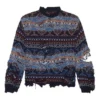 Slitt Fair Isle-genser i ullblanding «Blue» 662518T16028088