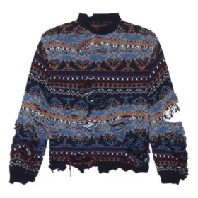 Slitt Fair Isle-genser i ullblanding «Blue» 662518T16028088