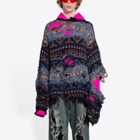 Slitt Fair Isle-genser i ullblanding «Blue» 662518T16028088