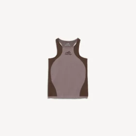 Sømløs techwear-tanktop for kvinner i taupe/moka