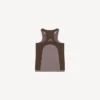 Sømløs techwear-tanktop for kvinner i taupe/moka