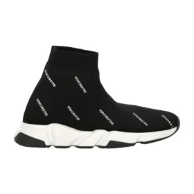 Speed 1.0 Sneakers «White Logo Monogram Black Knit» 597425W2DBF1015