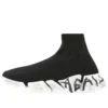 Speed 2.0 Graffiti-Sneakers «Svart resirkulert strikk og hvit såle» 617196W2DD41091