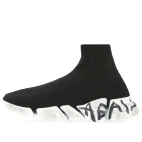 Speed 2.0 Graffiti-Sneakers «Svart resirkulert strikk og hvit såle» 617196W2DD41091