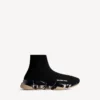 Speed 2.0-sneaker for menn med helt gjennomsiktig såle i resirkulert strikk, i svart/beige