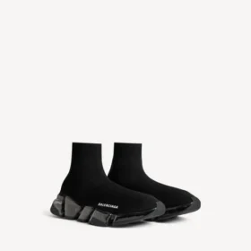 Speed 2.0-sneaker for kvinner med helt gjennomsiktig såle og resirkulert strikk i svart