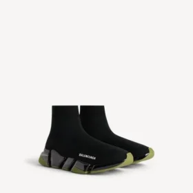 Speed 2.0-sneaker for menn med gjennomsiktig såle og resirkulert strikk i svart/khaki