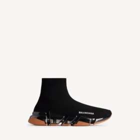 Speed 2.0-sneaker for menn med gjennomsiktig såle og resirkulert strikk i svart/oransje