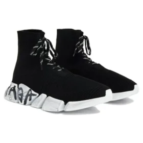 Speed 2.0 Sneakers «svart resirkulert strikk og hvit såle» 617258W2DD41091