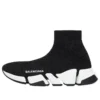 Speed 2.0-Sneakers «Svart, skinnende strikk med hvit såle» 636833W2DC11091