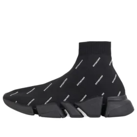 Speed 2.0-Sneakers «Svart strikk med hvitt logo overalt» 617239W2DBO1090