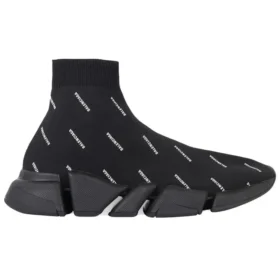 Speed 2.0-Sneakers «Svart strikk med hvitt logo overalt» 617239W2DBO1090