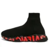 Speed 2.0 Sneakers «Svart strikk med rødt graffiti og svart såle» 645334W2DBY1016