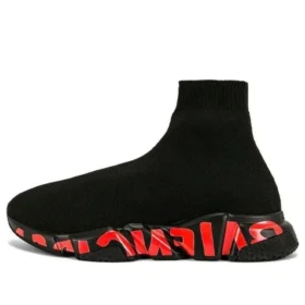 Speed 2.0 Sneakers «Svart strikk med rødt graffiti og svart såle» 645334W2DBY1016