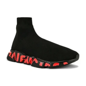 Speed 2.0 Sneakers «Svart strikk med rødt graffiti og svart såle» 645334W2DBY1016