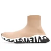 Speed Graffiti-sneakers «Beige strikk med hvit og svart graffiti-såle» 605942W2DB79791