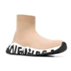 Speed Graffiti-sneakers «Beige strikk med hvit og svart graffiti-såle» 605942W2DB79791