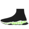 Speed Graffiti-sneakers «Svart strikk med fluorescerende grønn graffitisåle» 605972W05GY1935