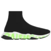 Speed Graffiti-sneakers «Svart strikk med fluorescerende grønn graffitisåle» 605972W05GY1935
