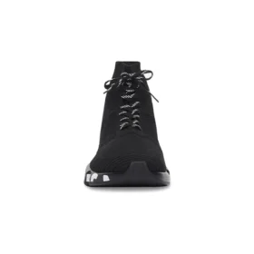 Speed Lace Up-sneakers «Svart resirkulert strikk med svart og hvit graffitisåle» 617251W2DB71006