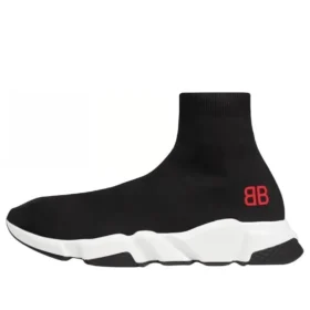Speed-sneakers «Svart strikk med rødt BB-logo» 514218W05G01000