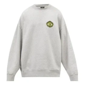 Sporty B Crest Logo-genser med rund hals «Grey» 671125TLV601300