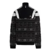 Sporty B Half Zip Track Mix Jacquard-strikket genser «Black Grey» 675289T16171240