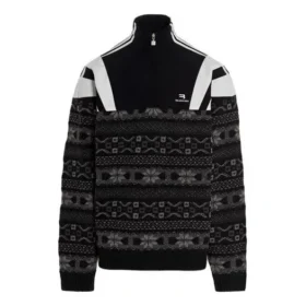 Sporty B Half Zip Track Mix Jacquard-strikket genser «Black Grey» 675289T16171240 Sporty B Half Zip Track Mix Jacquard-strikket genser «Black Grey» 675289T16171240