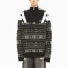 Sporty B Half Zip Track Mix Jacquard-strikket genser «Black Grey» 675289T16171240